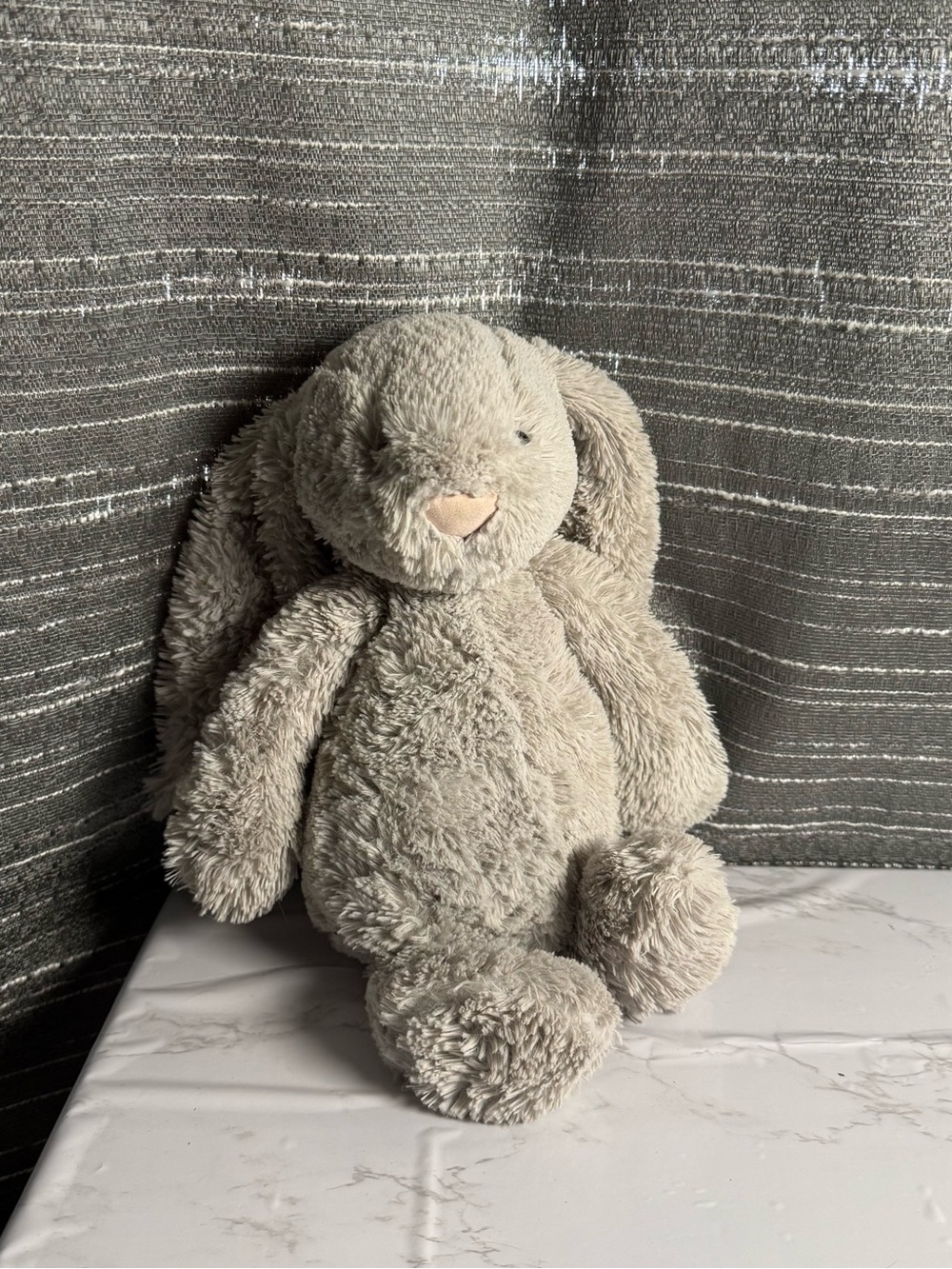 12” Jellycat Bashful Grey Bunny with white tail